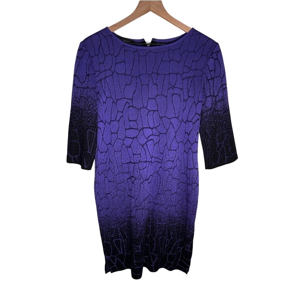 MING WANG knit textured design classic form fitting mature dress 10